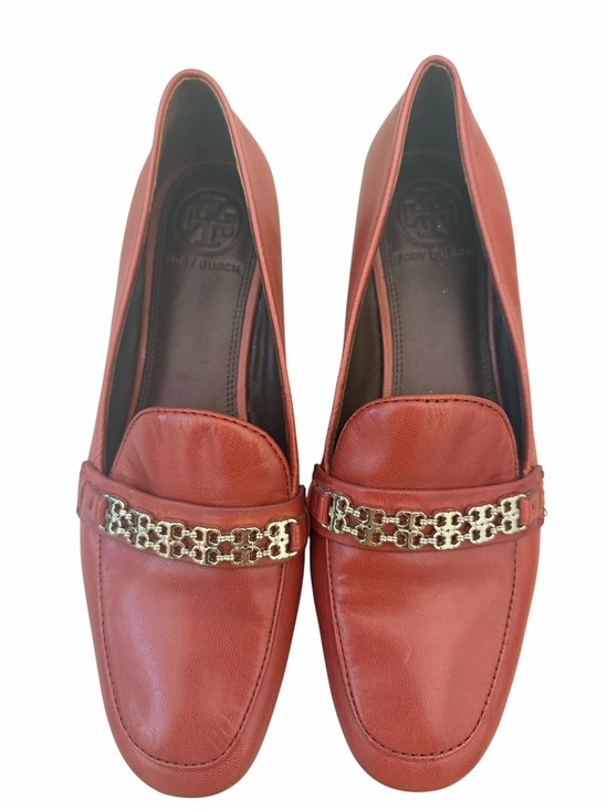 Tory Burch Shoes - Tory Burch Leather Chain-Trim Loafers